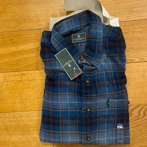 Medium blue/green flannel button down